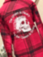 Thumbnail: red and black plaid shacket with skull and Crown is Heavy but Queen is Strong
