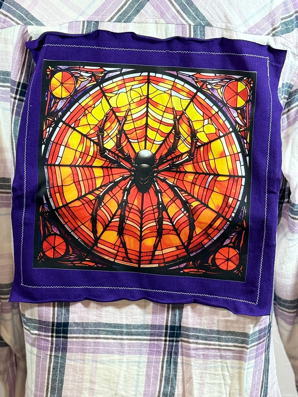 Thumbnail: Stained Glass Spider Flannel Shirt