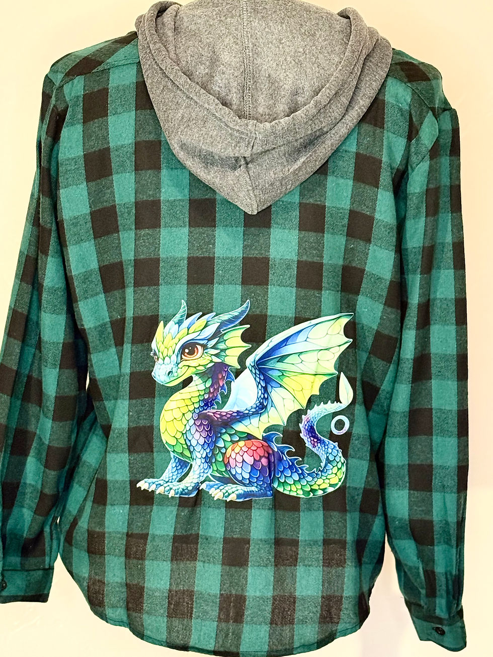 Dragon Hooded Flannel Shirt