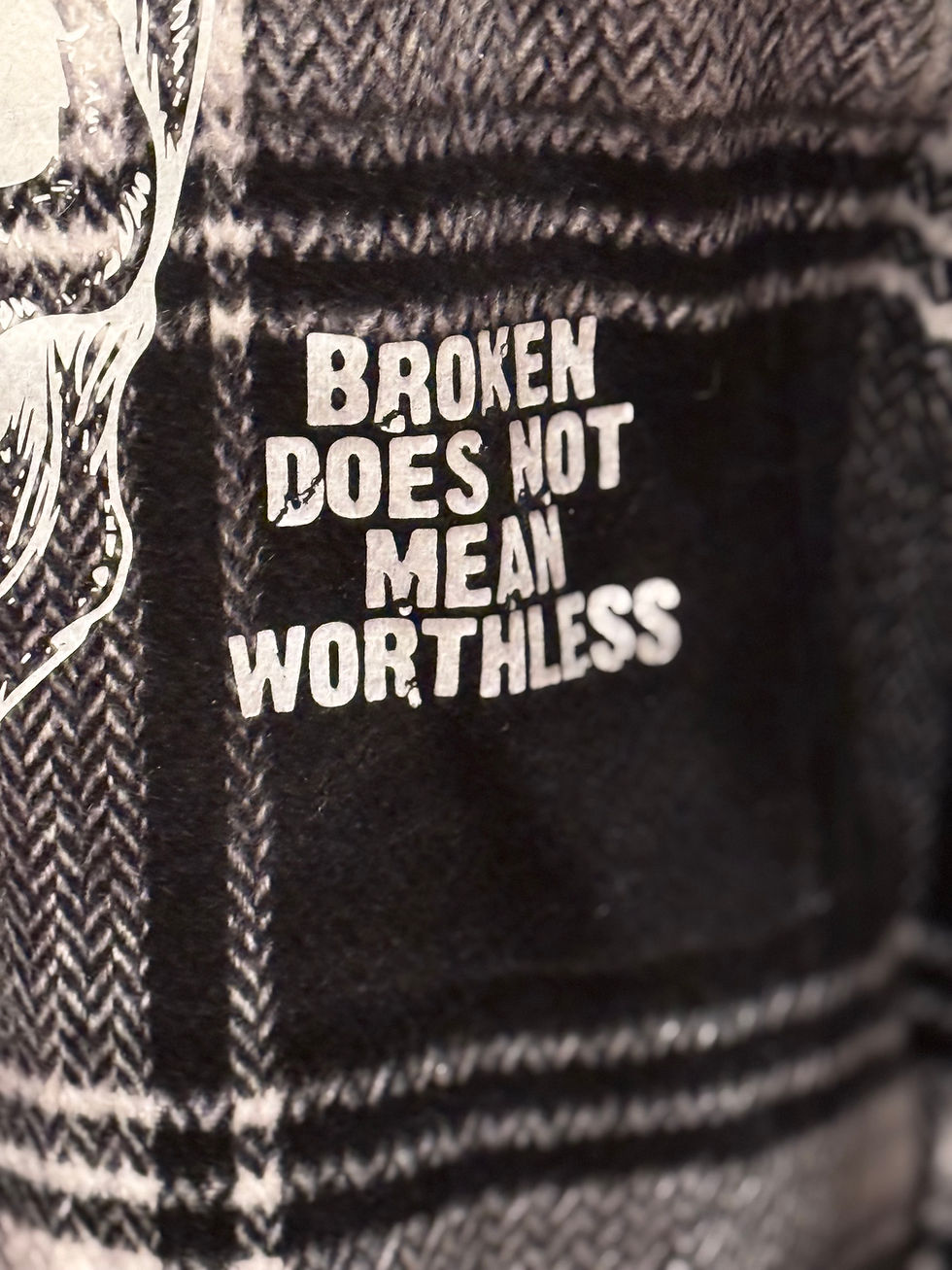 Thumbnail: Broken Does Not Mean Worthless Fleece Shacket