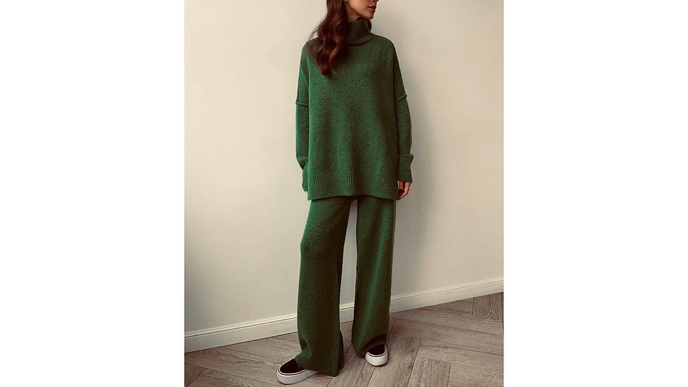 Thumbnail: Knitted Set with Polo Neck