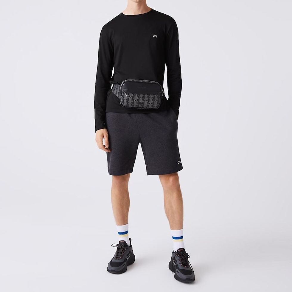 Thumbnail: LACOSTE The Blend Monogram Print Body Bag Black