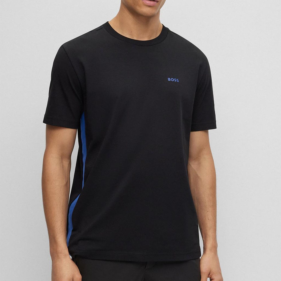 Thumbnail: HUGO BOSS Mens Side Tape T-Shirt Black