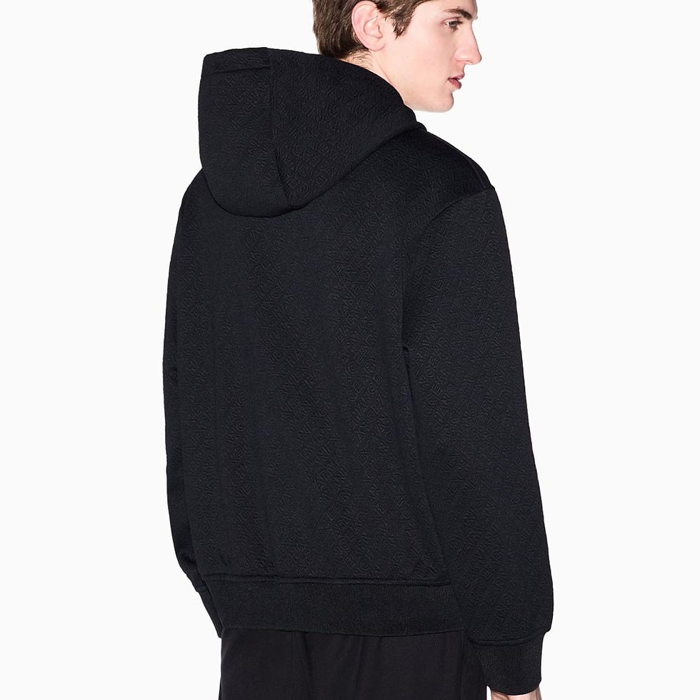 Thumbnail: ARMANI EXCHANGE Mens Jacquard Hoodie Black