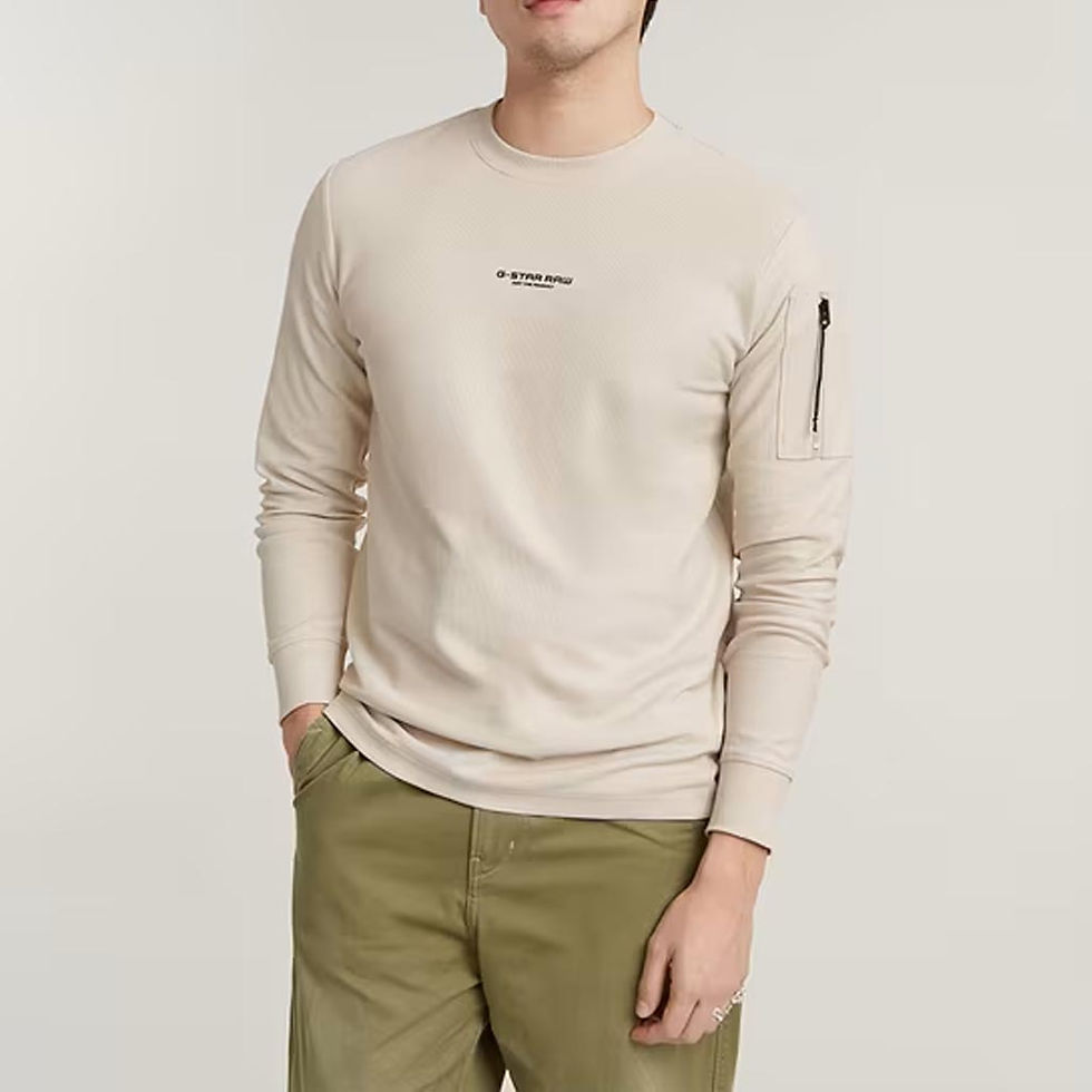 G-STAR RAW Mens P-3 Tweeter Long Sleeve Whitebait