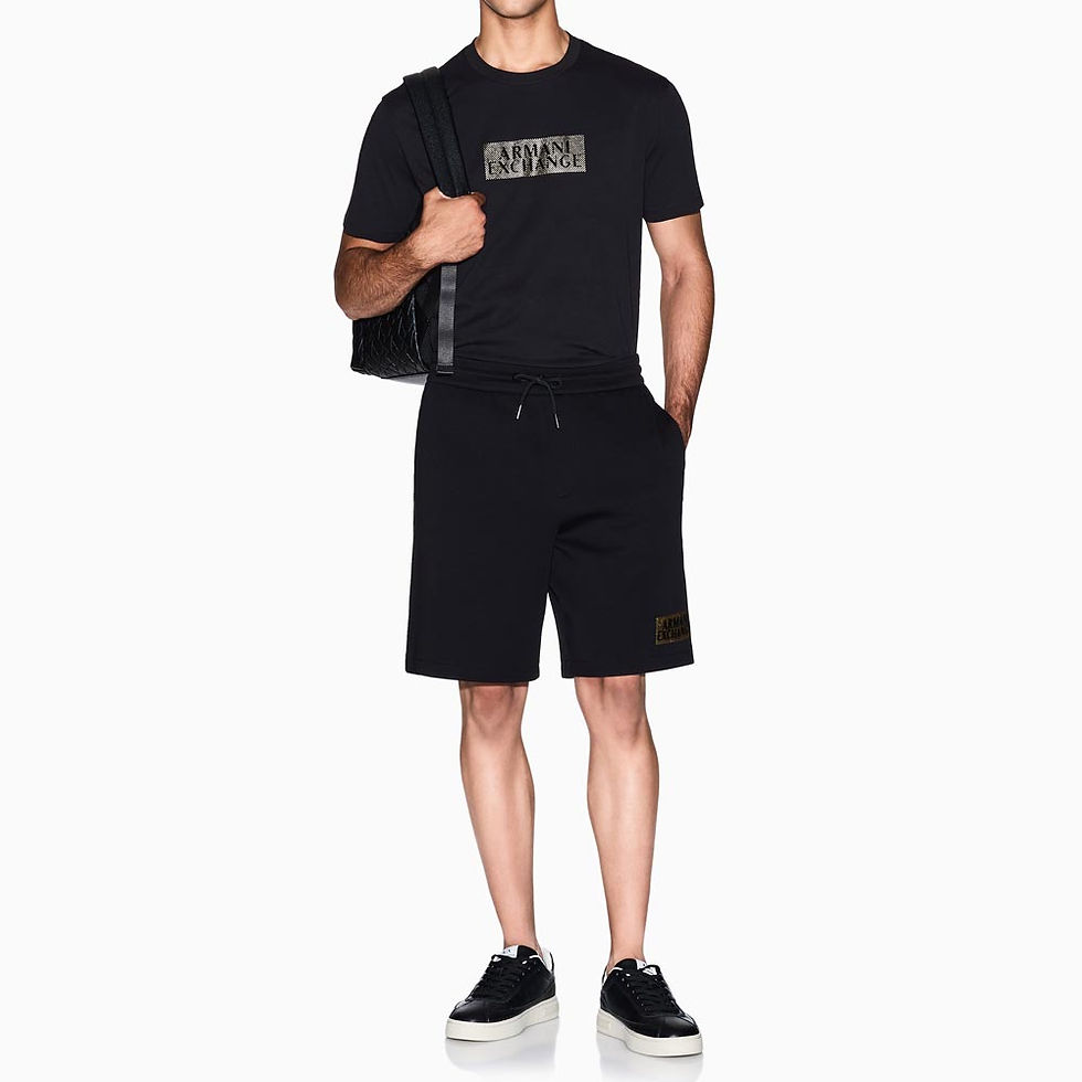 Thumbnail: ARMANI EXCHANGE Mens Regular Fit T-Shirt Black