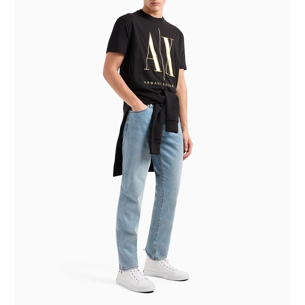 Thumbnail: ARMANI EXCHANGE Mens Icon Logo T-shirt Black