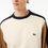 Thumbnail: LACOSTE Mens Brushed Fleece Colourblock Sweatshirt White/Brown