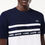 Thumbnail: LACOSTE Mens Ultra Dry Logo Stripe Tennis T-shirt White/Navy