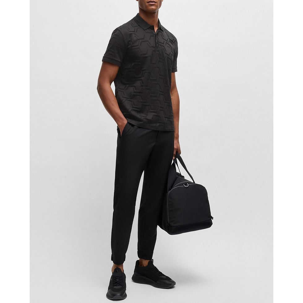 Thumbnail: HUGO BOSS Mens Paddy HexaQuilt Polo Shirt Black