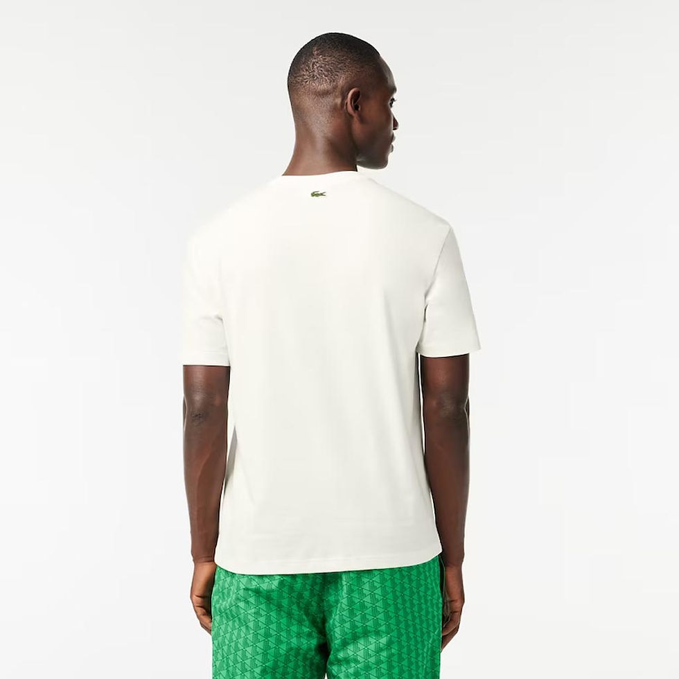 Thumbnail: LACOSTE Mens Regular Fit Monogram T-shirt White