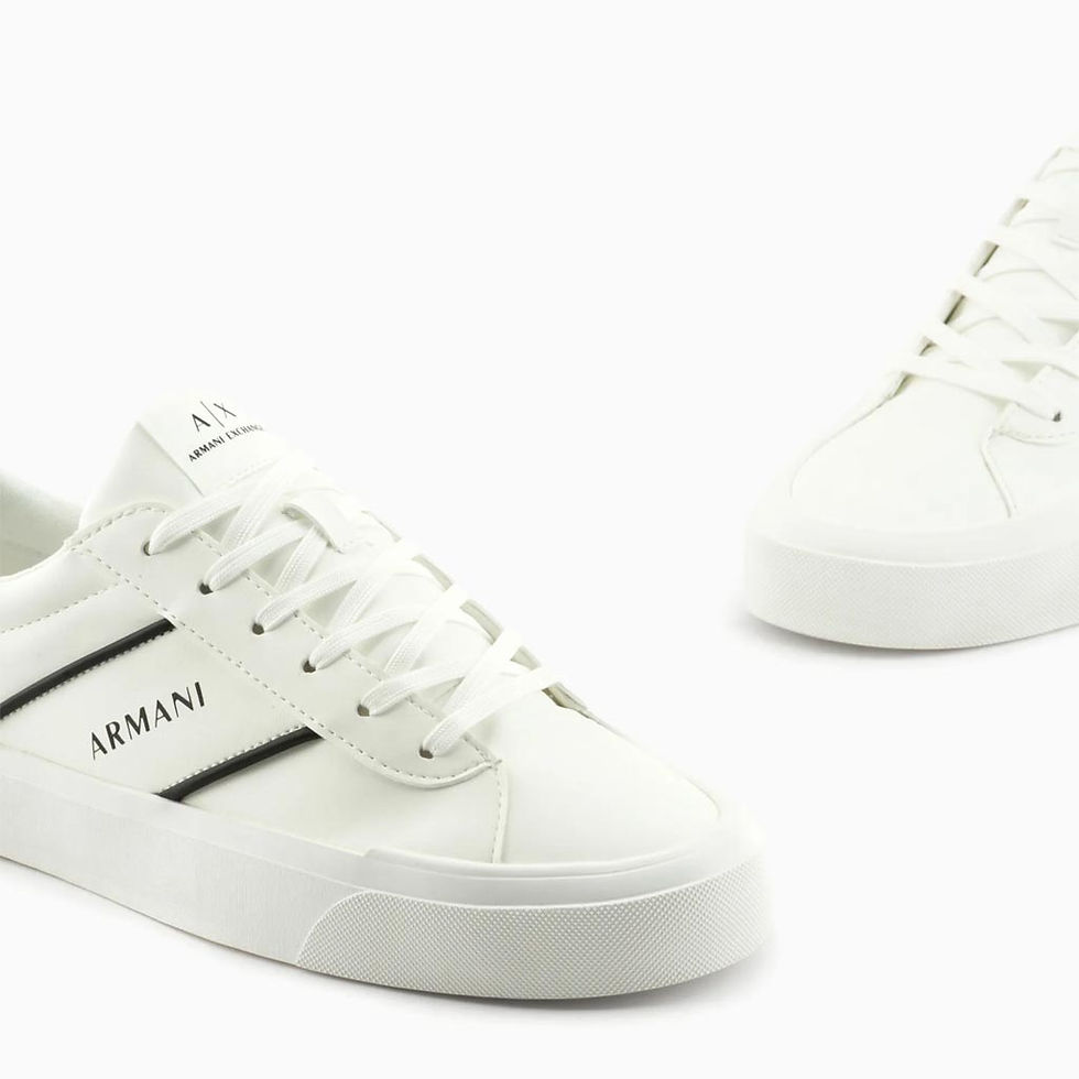 Thumbnail: ARMANI EXCHANGE Mens Contrasting Logo Sneakers White 25A