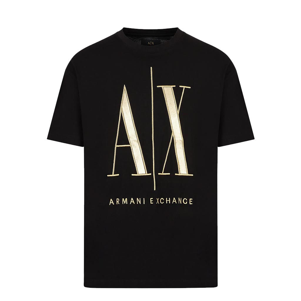 ARMANI EXCHANGE Mens Icon Logo T-shirt Black