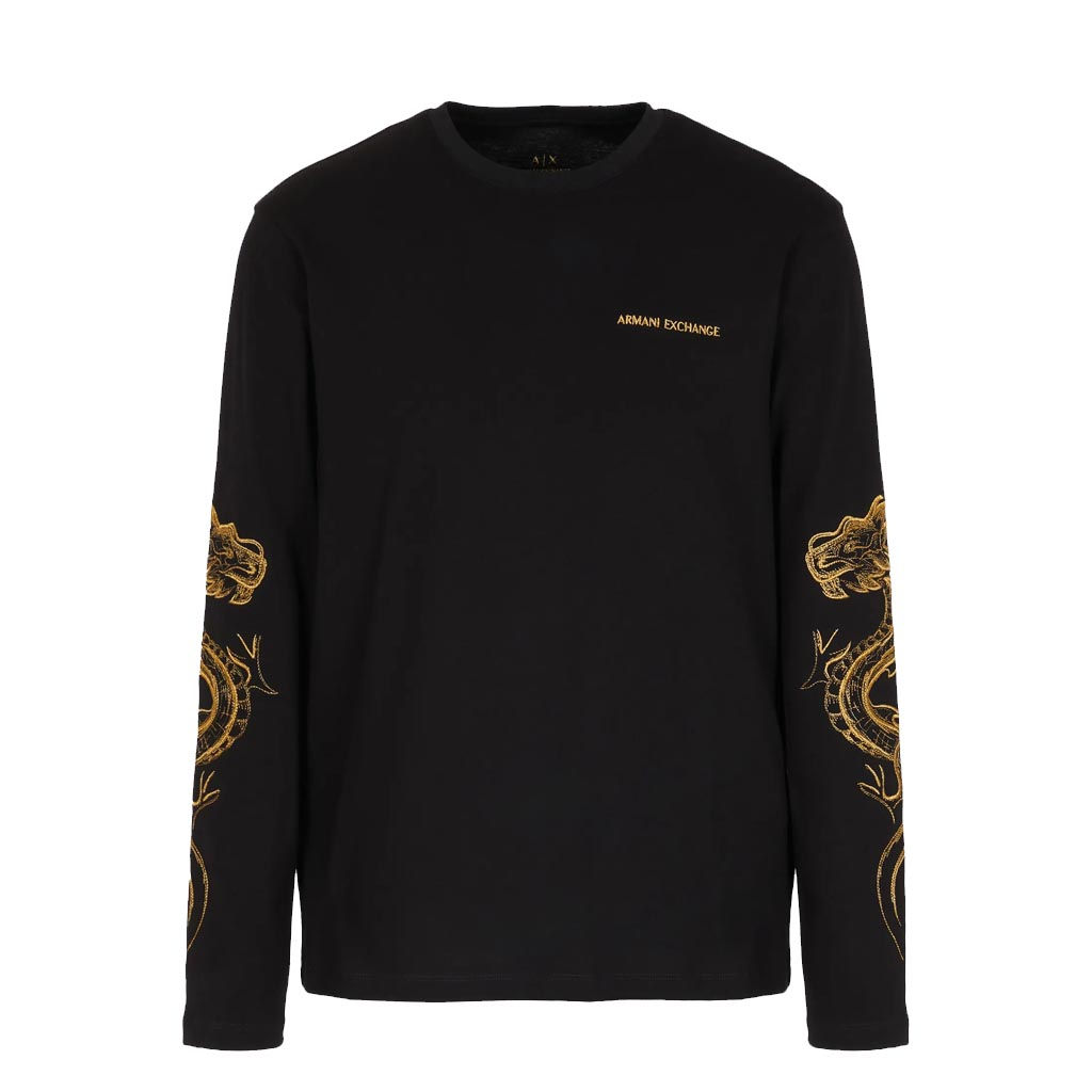 ARMANI EXCHANGE Mens Long Sleeve T-shirt Black