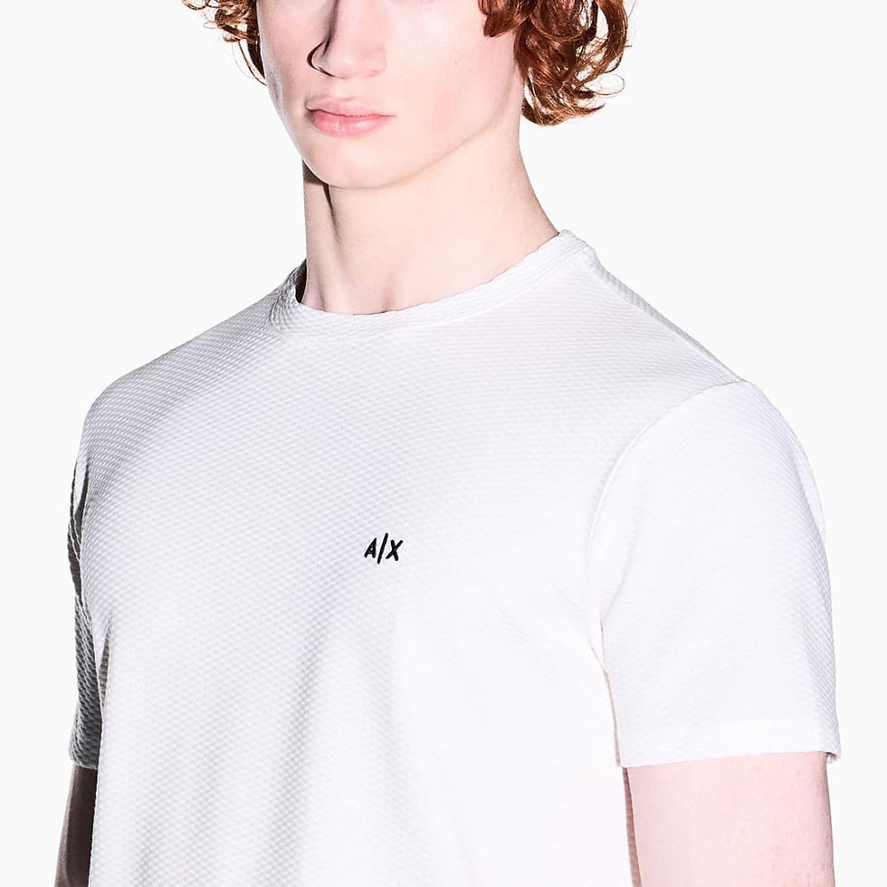Thumbnail: ARMANI EXCHANGE Mens Regular Fit T-shirt Off White