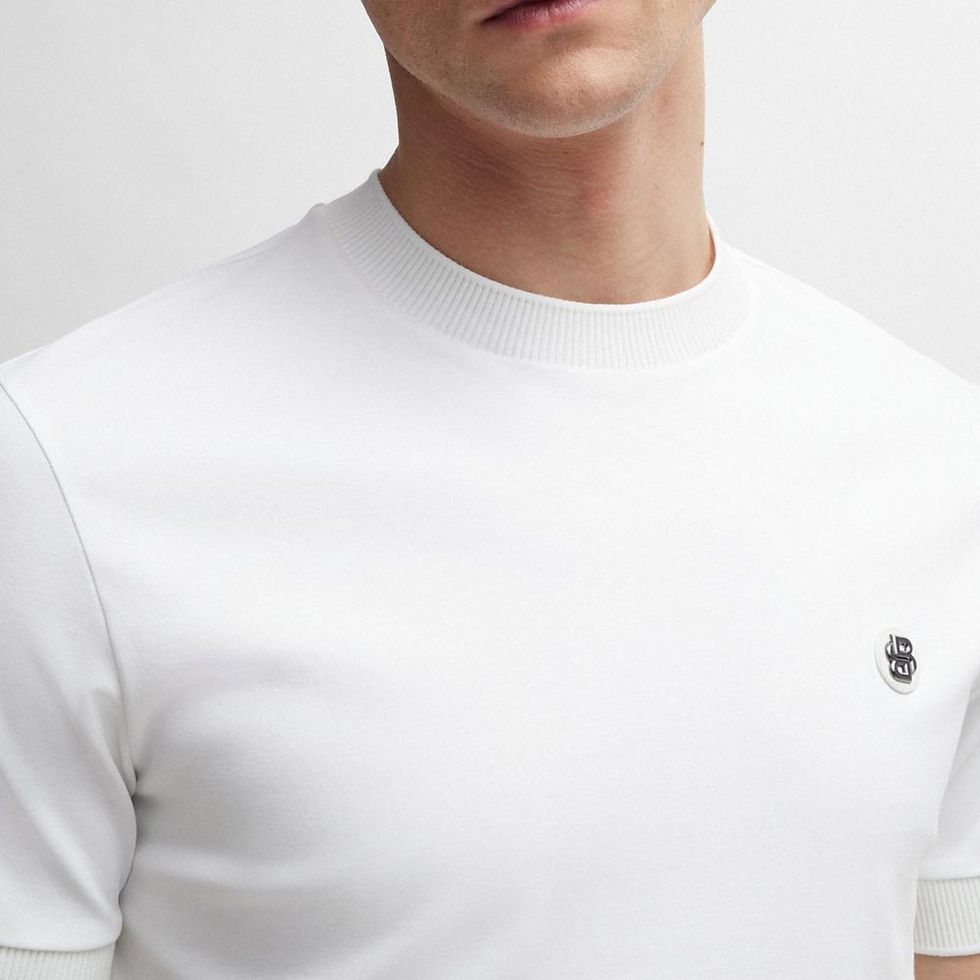 Thumbnail: HUGO BOSS Mens Regular-fit T-shirt with Double B Monogram White