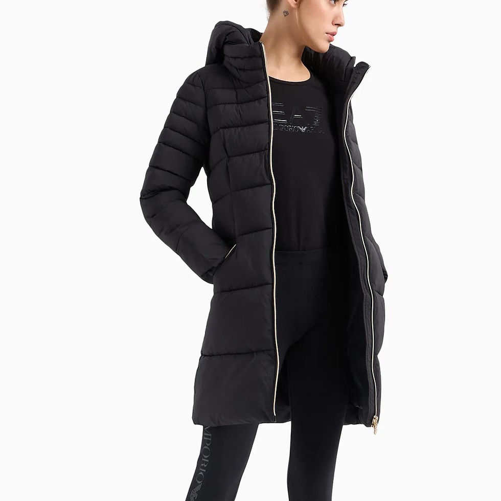 Thumbnail: EA7 EMPORIO ARMANI Womens Winter Jacket Hooded Pea Coat Black