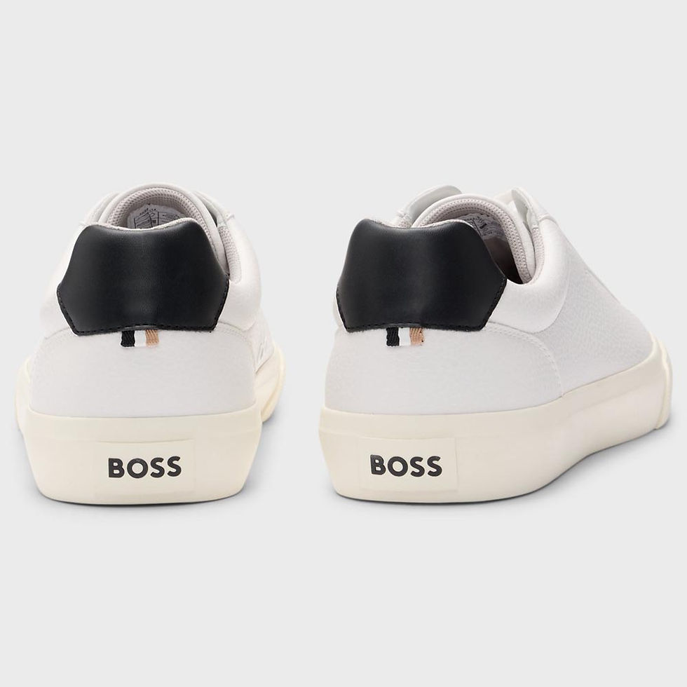 Thumbnail: HUGO BOSS Mens Trainers with Contrast Backtab White 47A