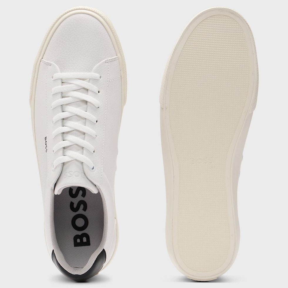 Thumbnail: HUGO BOSS Mens Trainers with Contrast Backtab White 47A