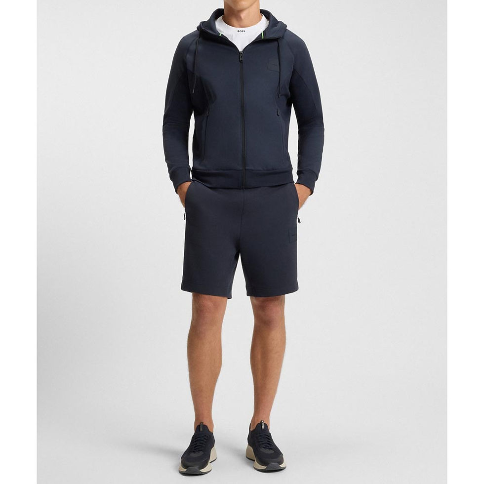Thumbnail: HUGO BOSS Mens Stretch-Cotton with Logo Collar White