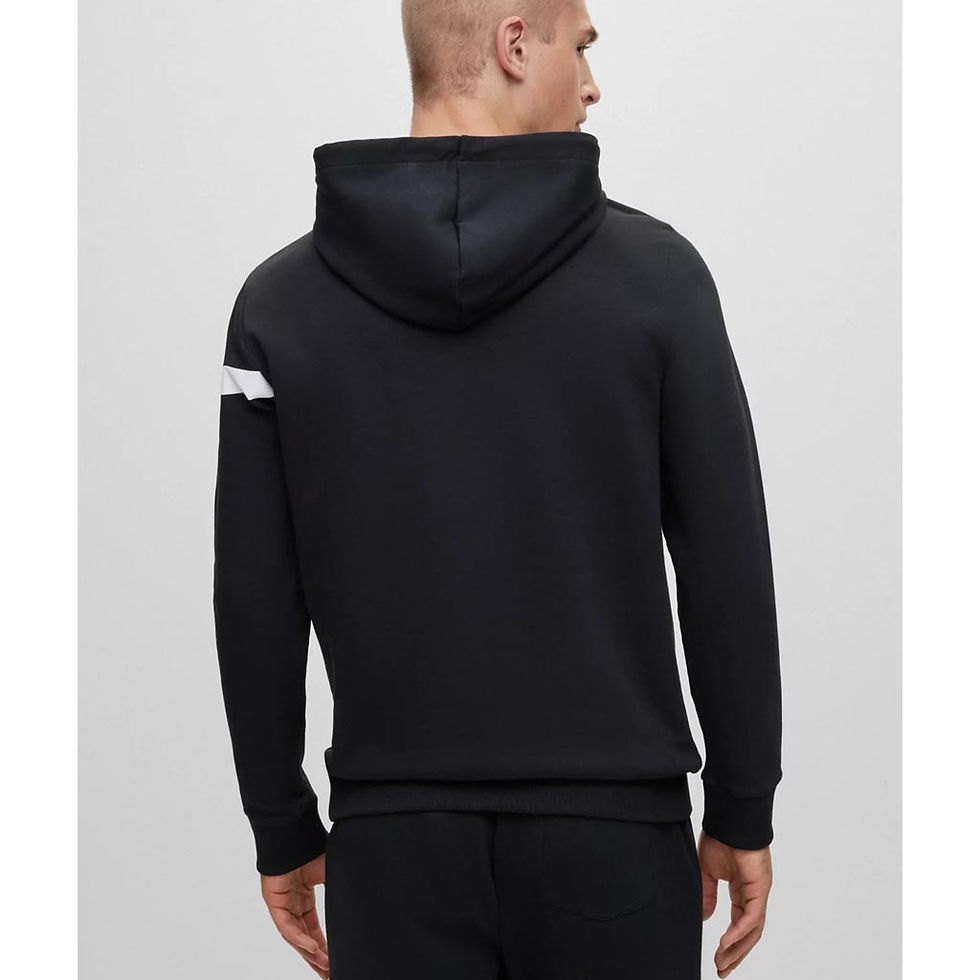Thumbnail: HUGO BOSS Mens Hoodie with Graphic Logo Stripe Black