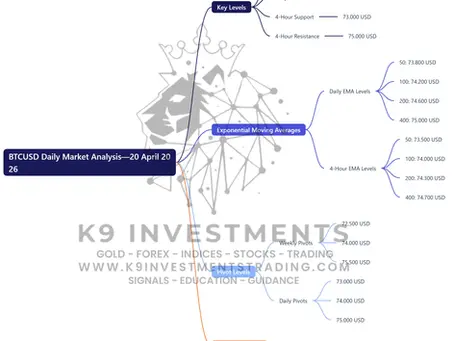 🟡 BTCUSD Daily Market Analysis—20 April 2026 by K9 Investments Trading
