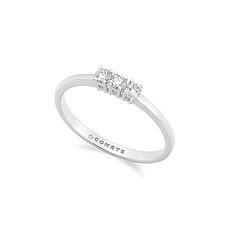Anello Trilogy in Oro bianco e Diamanti della Collezione Pegni d'Amore Comete Gioielli