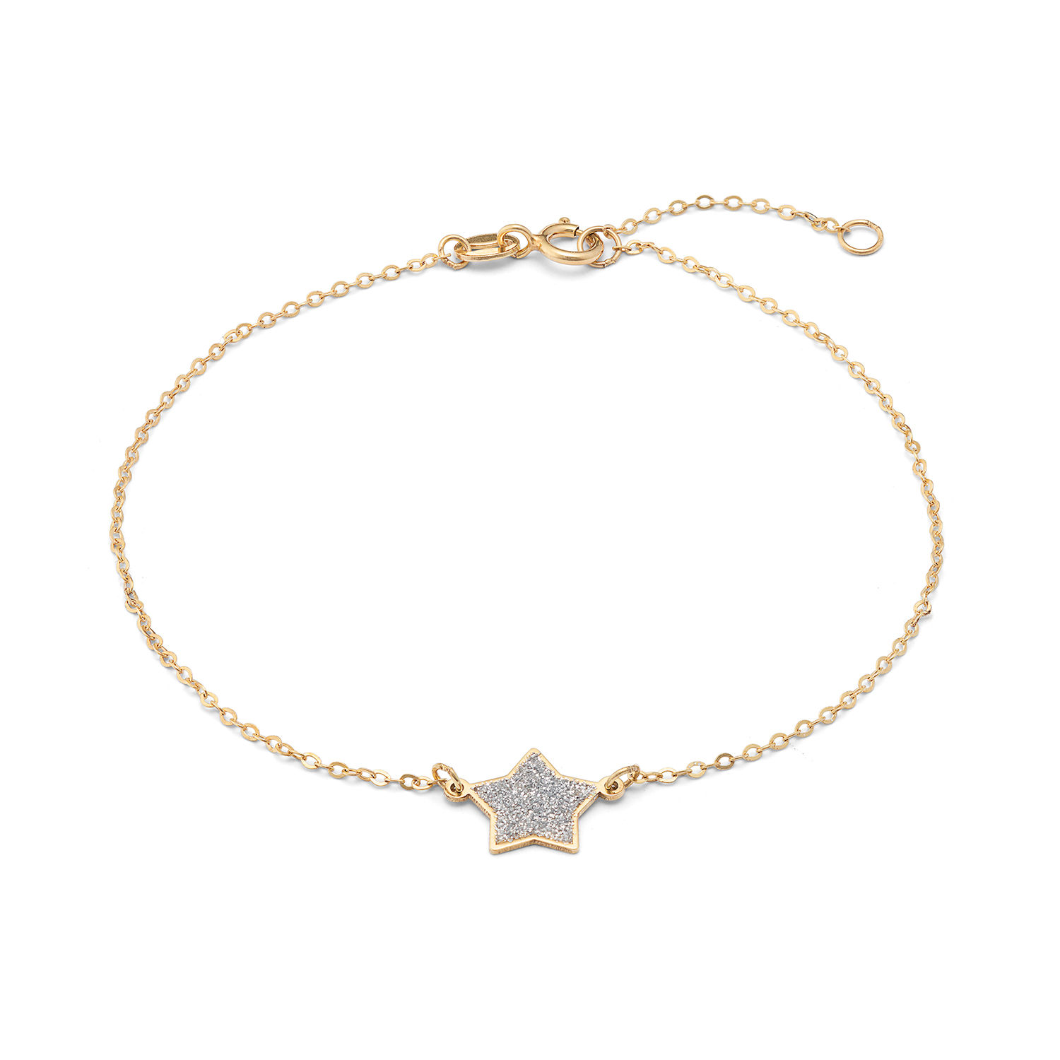 Bracciale da donna in Oro giallo 375‰ con Stella glitterata di Ambrosia Gioielli, per brillare come una Dea ogni istante
