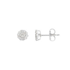Women's earrings in 375‰ white gold with white diamonds from the Storia di Luce Diamond Collection by Comete Jewelry.