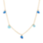 collana donna oro giallo con zirconi a cuore blu e azzurri Ambrosia Gioielli