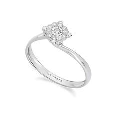 Women's ring in 375‰ White Gold with white Diamonds from the Storia di Luce Diamond Collection by Comete Jewelry