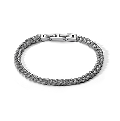 Bracciale no gender in Argento 925‰ rodiato, acciaio, zirconi bianchi della Collezione We Are di Comete Gioielli
