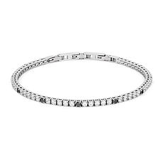 bracciale tennis uomo in Acciaio con zirconi bianchi e neri Comete Gioielli