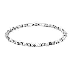bracciale tennis uomo in Acciaio con zirconi bianchi e neri Comete Gioielli