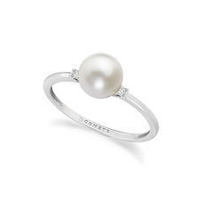 Anello donna in Oro bianco, Diamanti e Perla della Collezione Perle d'amore Comete Gioielli