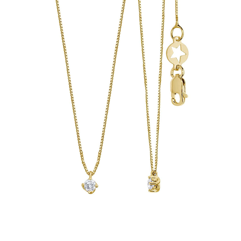 Collana donna in Oro giallo 750‰ con Diamante bianco con Stella traforata portafortuna di Comete Gioielli da regalare