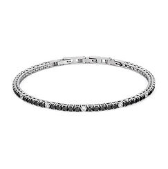 bracciale tennis uomo in Acciaio con zirconi neri e bianchi Comete Gioielli