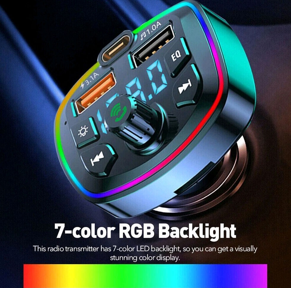 Miniatura: Car Bluetooth Wireless FM Transmitter Adapter USB PD Charger AUX Hands-Free