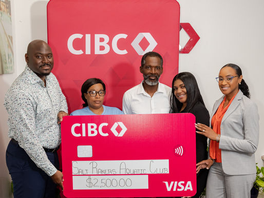 CIBC Caribbean Donates $2,500 to Salt Rakers Aquatic Club