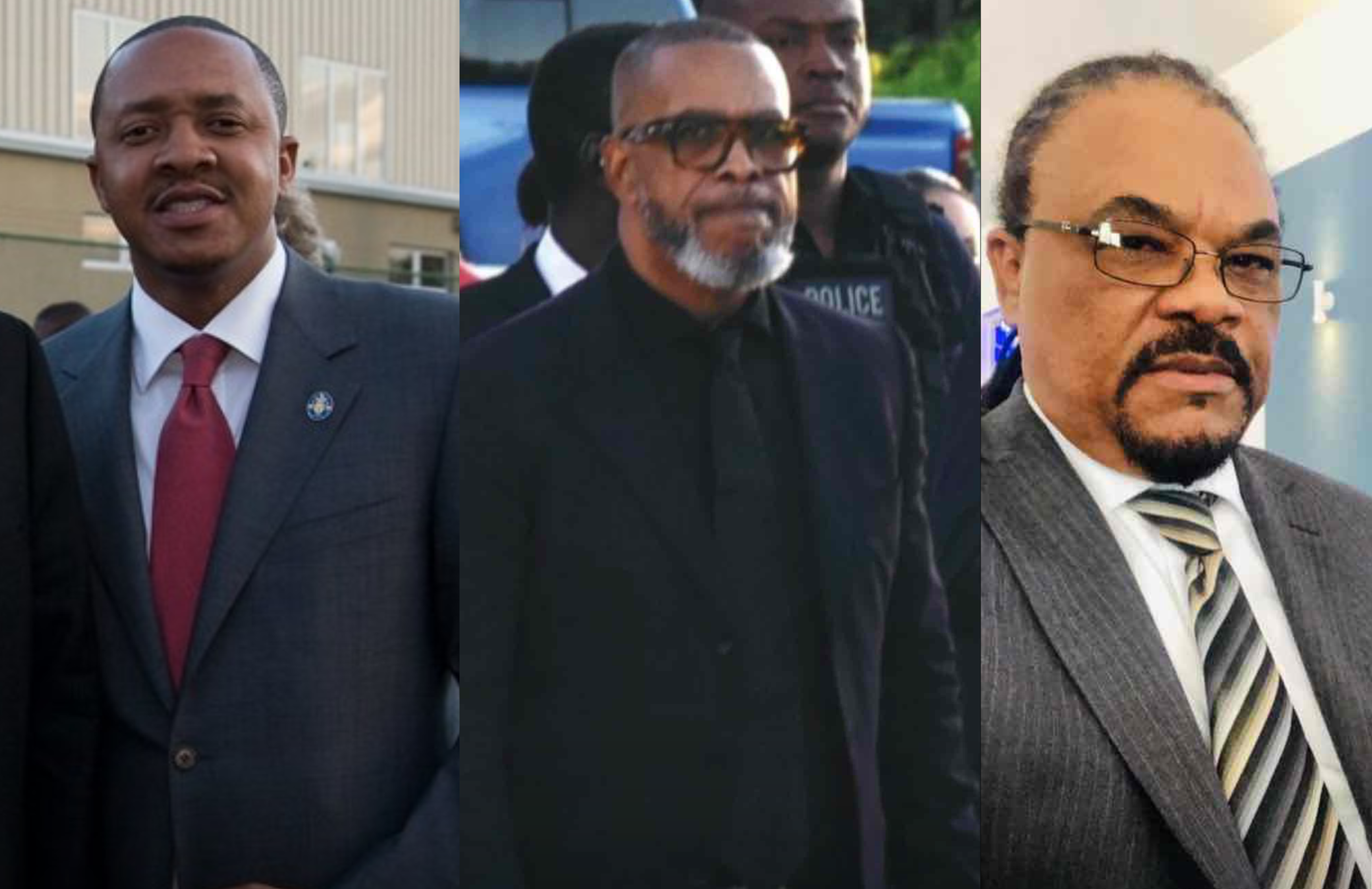 From left to right - McAllister Hanchell; Michael Misick; Chalmers Misick