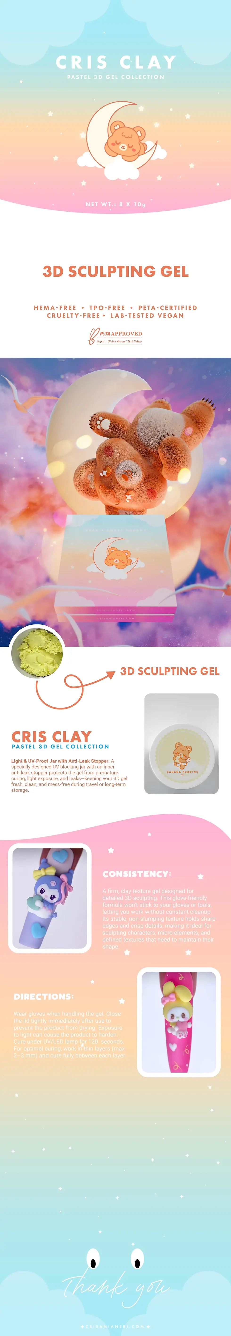 Thumbnail: Cris Clay – Pastel 3D Sculpting Gel Collection – 8 x 10 g