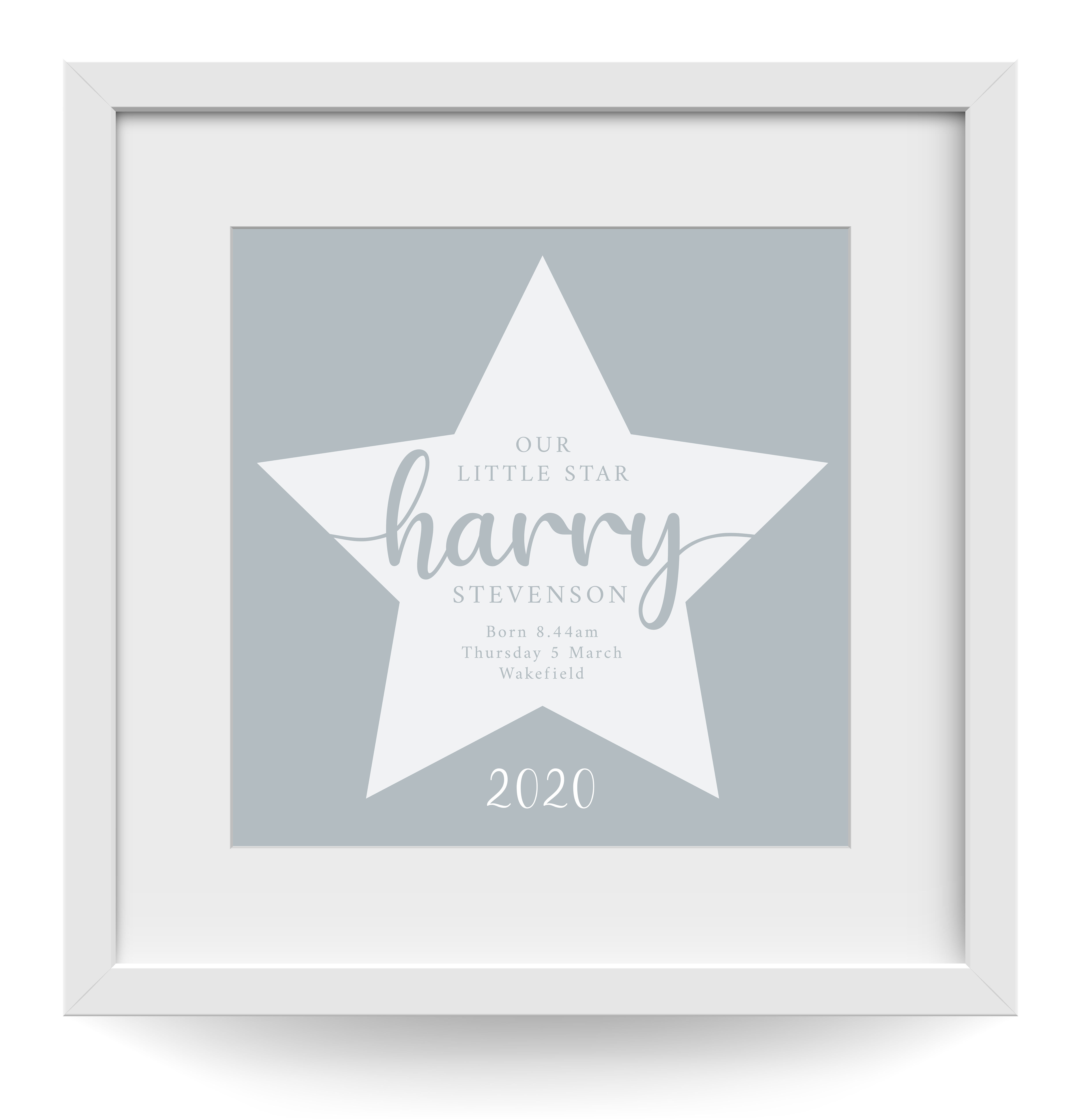 Personalised 'Our Little Star' New Baby Boy Frame