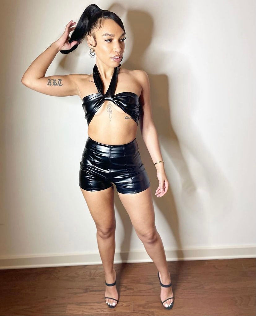 Thumbnail: Tastee Leather Shorts Set