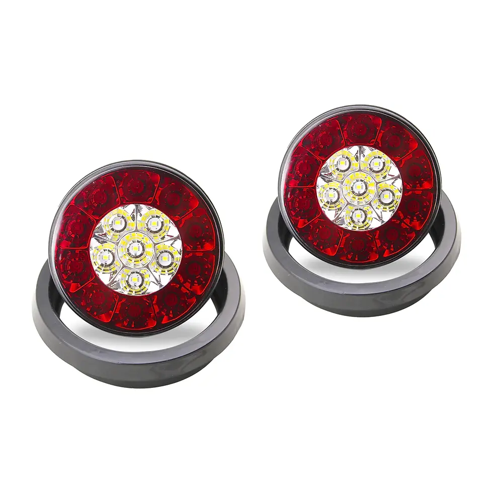 Motobilt | 4’’ INCH ROUND LED MULTI-PURPOSE TAIL LIGHTS W/ RUBBER GROMMETS