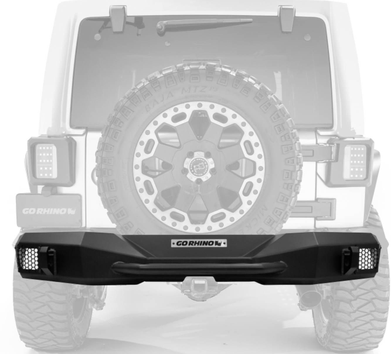 Go Rhino | Rockline Rear Stubby Bumper for Jeep Wrangler JK