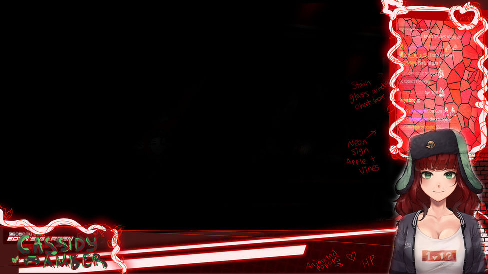 Cassidy Amber Vtuber- Gaming Screen Overlay Mockup