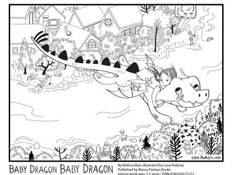 ☂️ Free Printable Coloring Pages - Baby Dragon, Baby Dragon ☂️