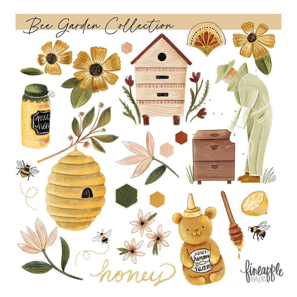 Thumbnail: Bees and Honey Clipart