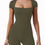 Thumbnail: European And American Nude Feel Yoga Short Sleeve One-piece Training