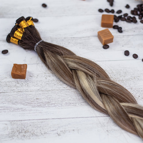 Caramel Macchiato ~ (PRO) Package of Hand Tied Hair Extensions
